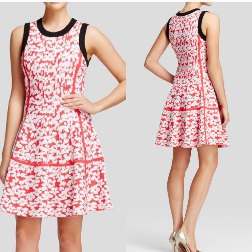 😍❤️Kate Spade Red Floral Jaquard A-Line Dress